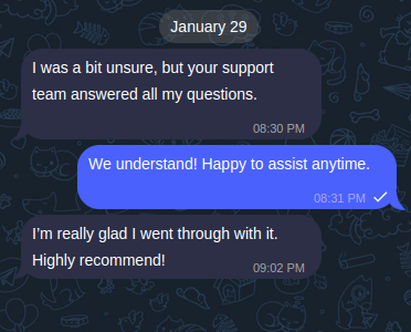 Satisfied Customer Screenshot